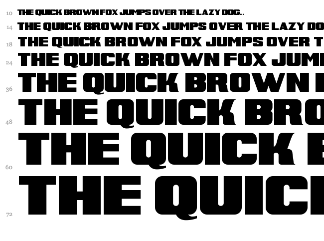 Super Retro M54 font waterfall
